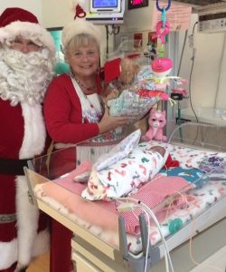 Newborn baby with Santa